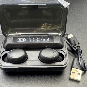 Black Wireless Earbuds with Charging Case | NEW